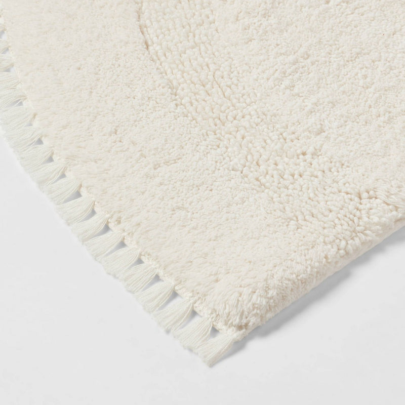 18"x32" Plush Half Moon Bath Rug Cream - Threshold