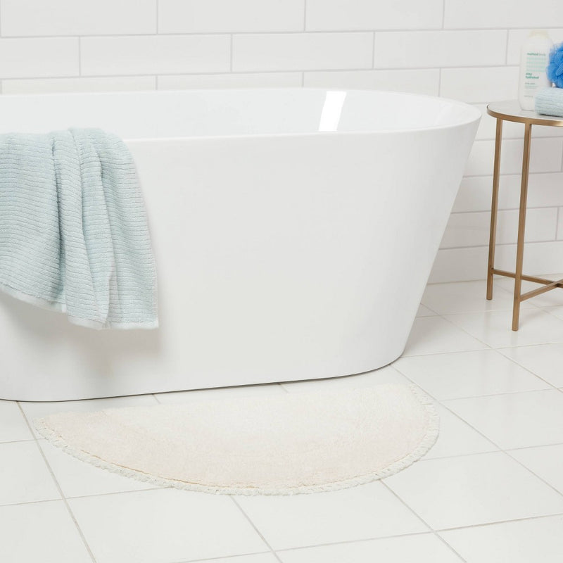 18"x32" Plush Half Moon Bath Rug Cream - Threshold