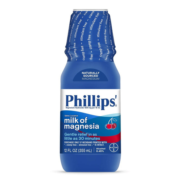 Phillips' Milk of Magnesia Liquid Laxative Constipation Relief -Cherry - 12oz