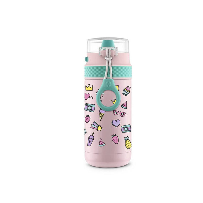 Ello 12oz Stainless Steel Ride Kids' Water Bottle Pink