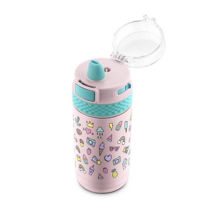 Ello 12oz Stainless Steel Ride Kids' Water Bottle Pink