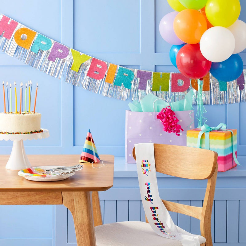 "Happy Birthday" Banner with Glitter - Spritz