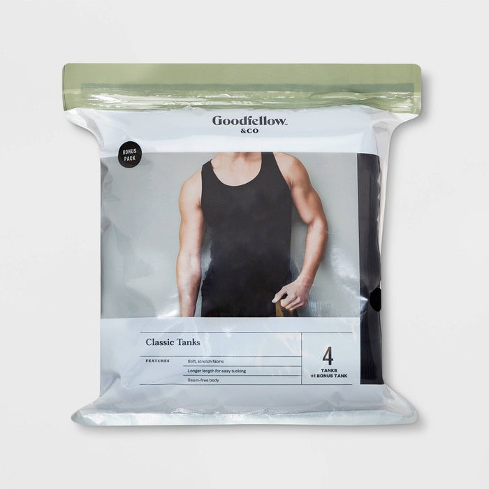 Men's 4+1 Bonus Pack Tank Top - Goodfellow & Co Black L