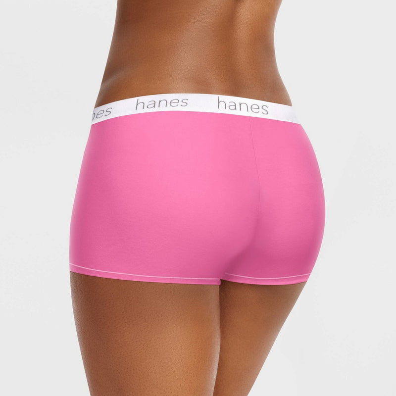 Hanes Premium Women's 4pk Boyfriend Cotton Stretch Boxer Briefs - Colors May Vary L