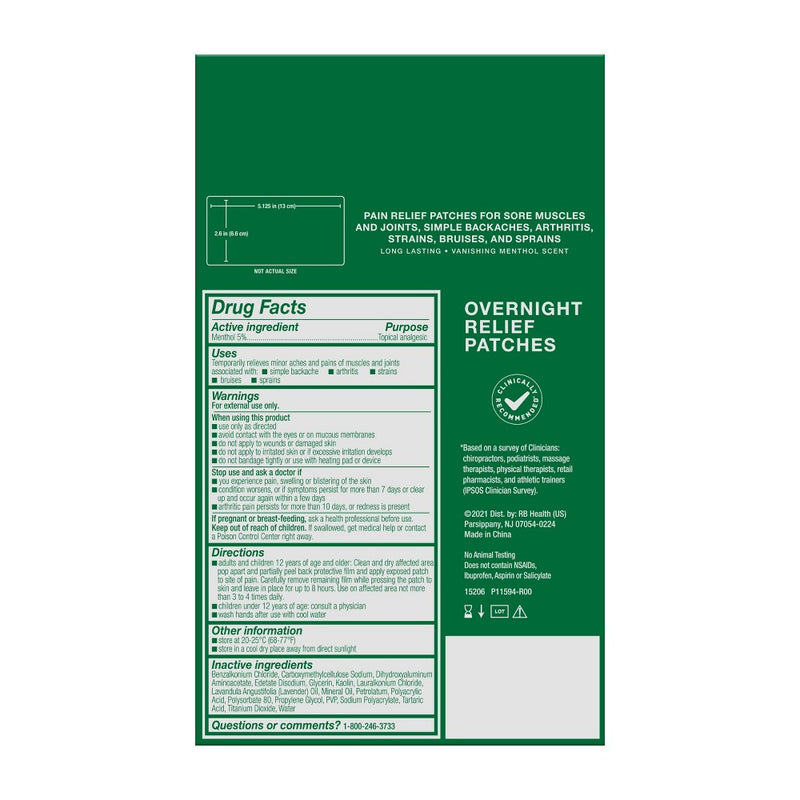 Biofreeze Overnight Joint and Muscle Pain Relief Patches - 4ct