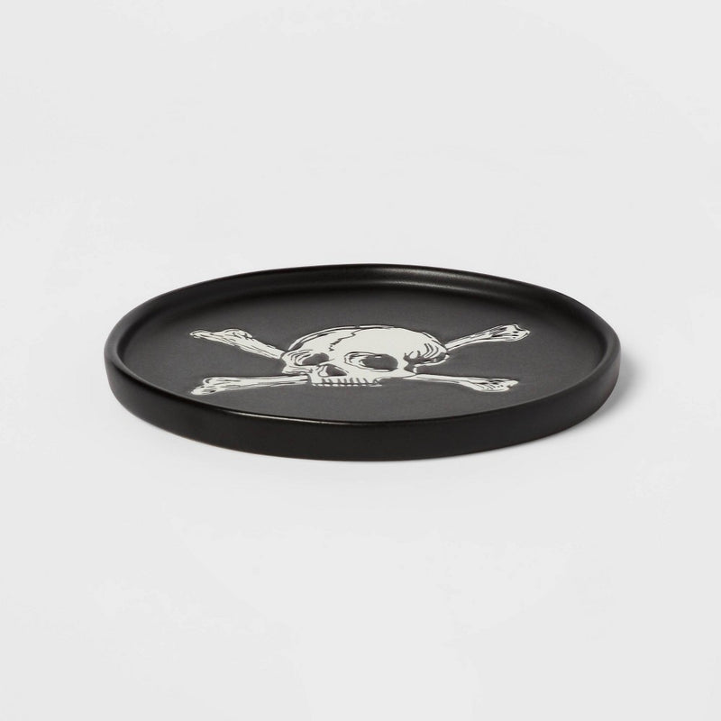 Halloween Skull & Bones Stoneware Appetizer Plate - Threshold