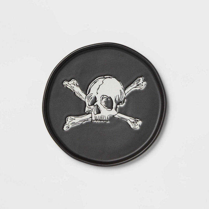 Halloween Skull & Bones Stoneware Appetizer Plate - Threshold