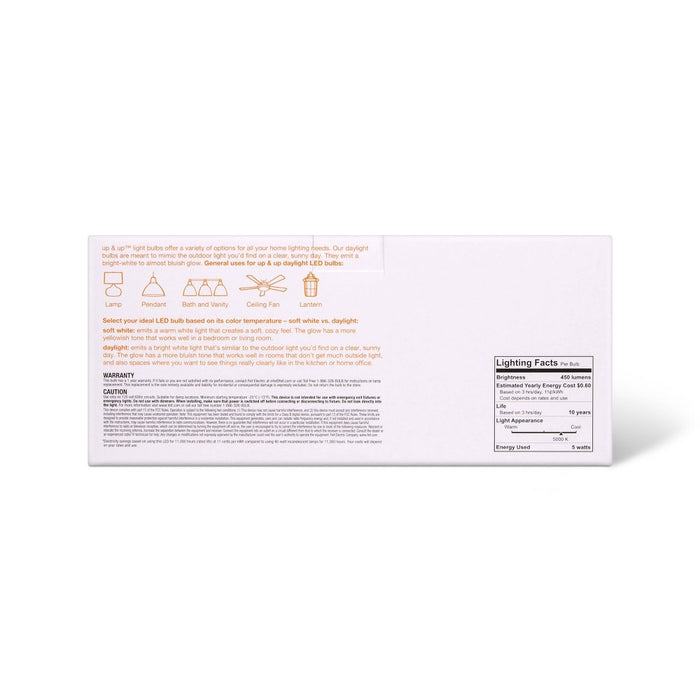 LED 40W 10pk Daylight CA Light Bulbs - up & up