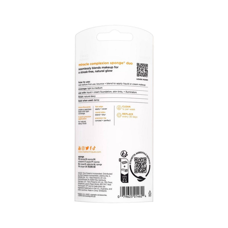 Real Techniques Sponge+ Miracle Complexion Sponge - Orange - 2ct