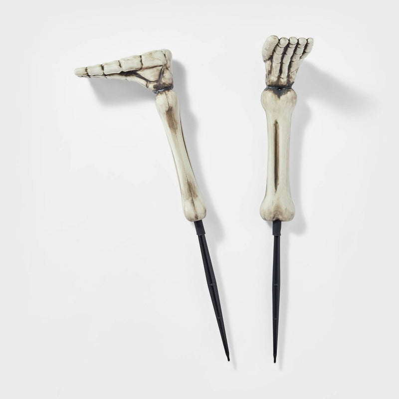 2pk Skeleton Feet Halloween Decorative Yard Stakes - Hyde & EEK! Boutique