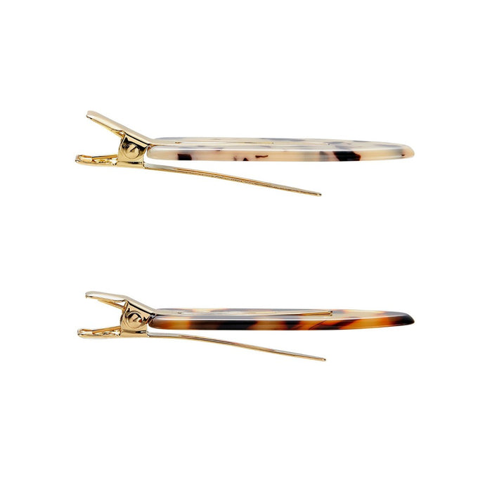 Kristin Ess Setting Clips for Hair Styling + Curl Setting - Non Slip, No Crease - Tortoise - 4ct