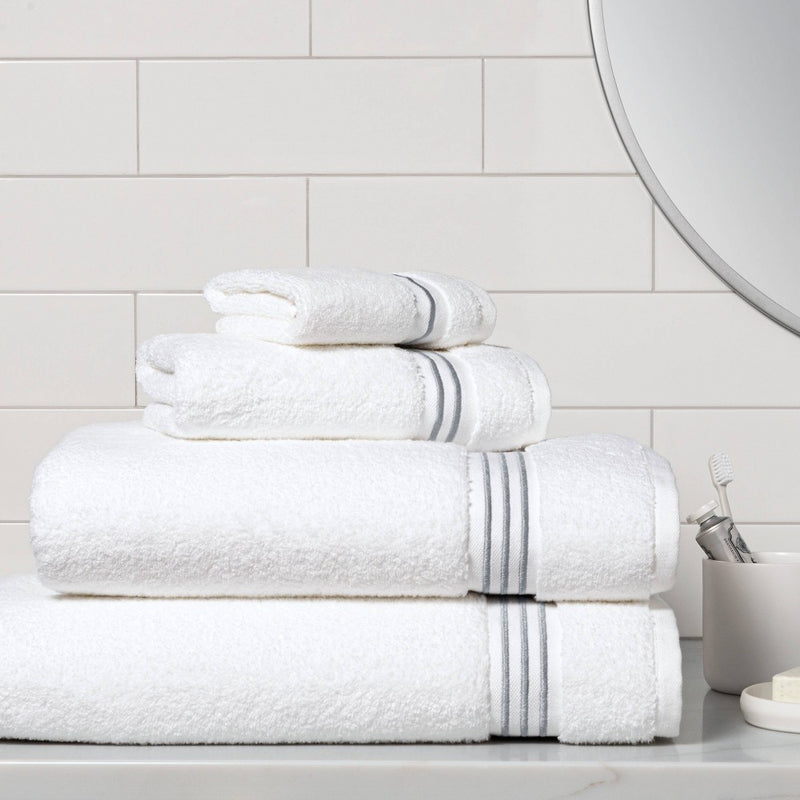 Spa Hand Towel Light Gray Stripe - Threshold Signature
