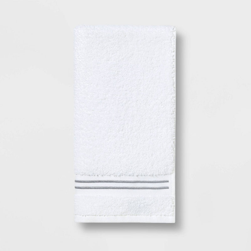 Spa Hand Towel Light Gray Stripe - Threshold Signature