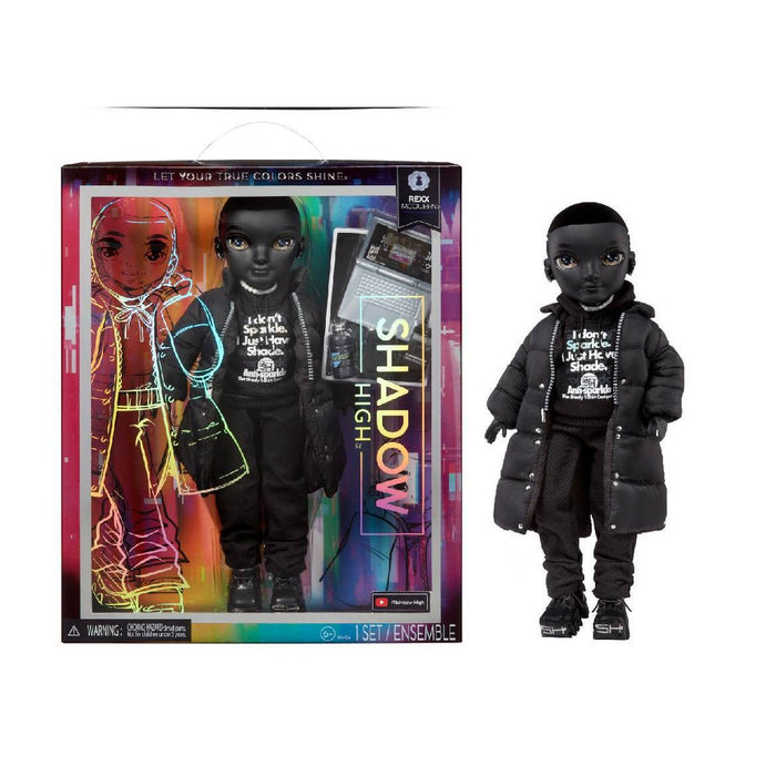 Rainbow High Shadow High Rexx McQueen - Black Color Fashion Doll