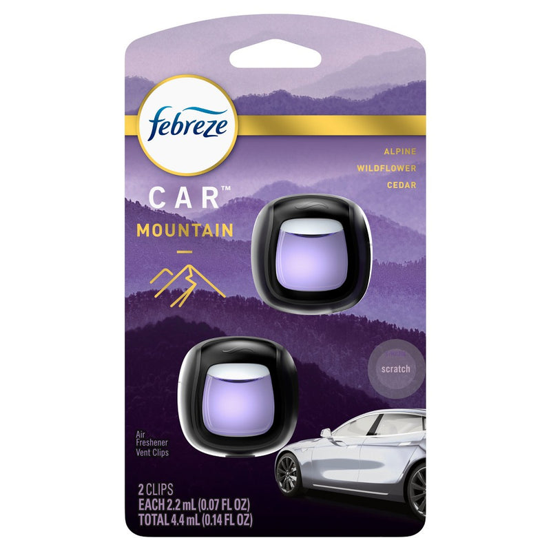 Febreze Car Vent Clip Air Freshener - Mountain Scent - 0.14 fl oz/2pk