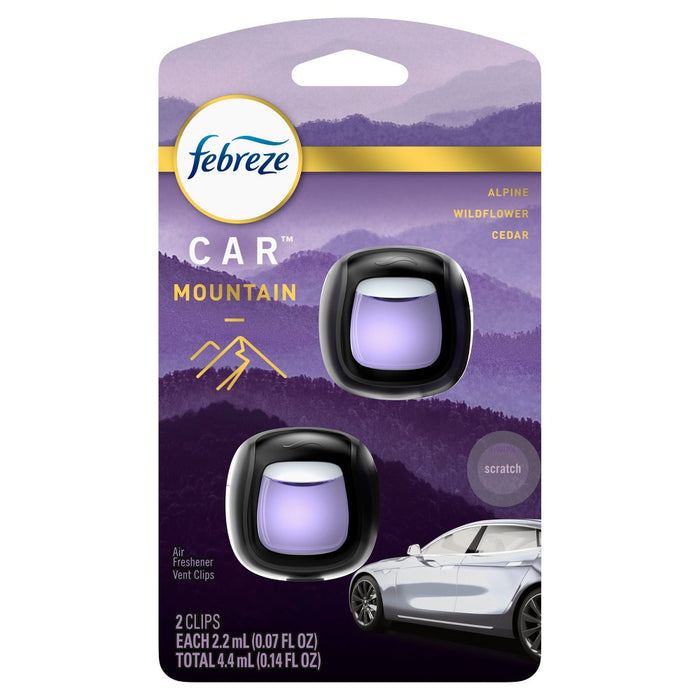 Febreze Car Vent Clip Air Freshener - Mountain Scent - 0.14 fl oz/2pk