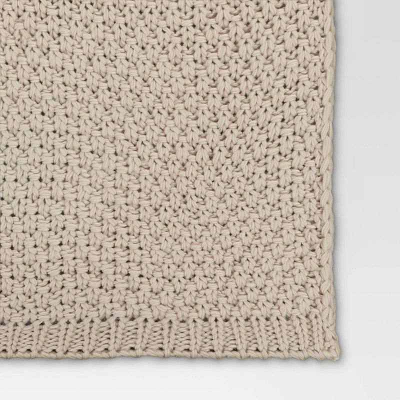 Oversized Recycled Knit Throw Blanket Off-White - Threshold