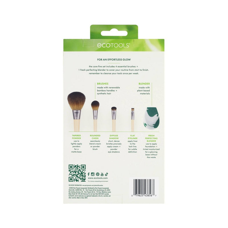 EcoTools Core Makeup Brush & Sponge Set - 5pc