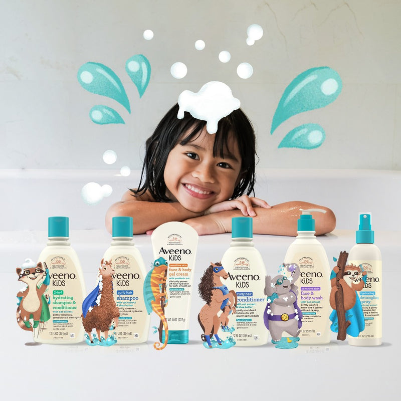 Aveeno Kids Sensitive Skin Face & Body Wash With Oat Extract, Gently Washes Without Drying - 18 fl oz