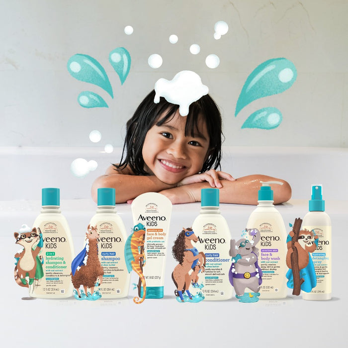 Aveeno Kids Sensitive Skin Face & Body Wash With Oat Extract, Gently Washes Without Drying - 18 fl oz