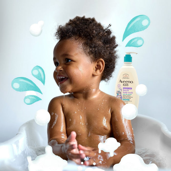 Aveeno Kids Sensitive Skin Face & Body Wash With Oat Extract, Gently Washes Without Drying - 18 fl oz