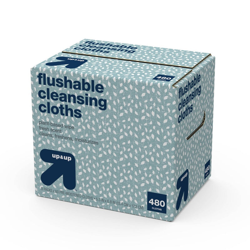 Flushable Cleaning Cloths - Fresh Scent - 8pk/60ct - up & up