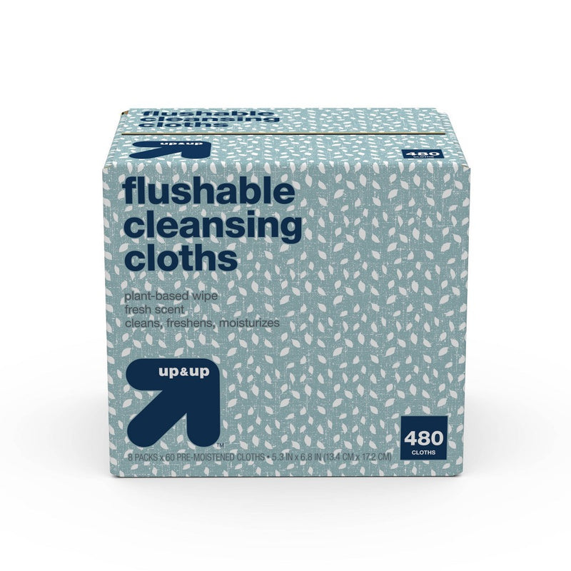 Flushable Cleaning Cloths - Fresh Scent - 8pk/60ct - up & up