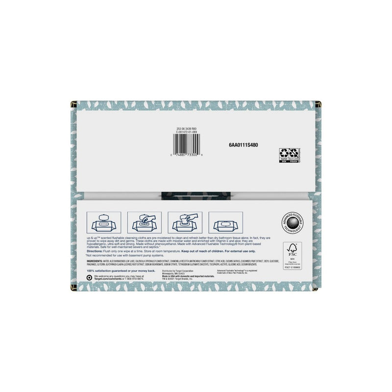 Flushable Cleaning Cloths - Fresh Scent - 8pk/60ct - up & up