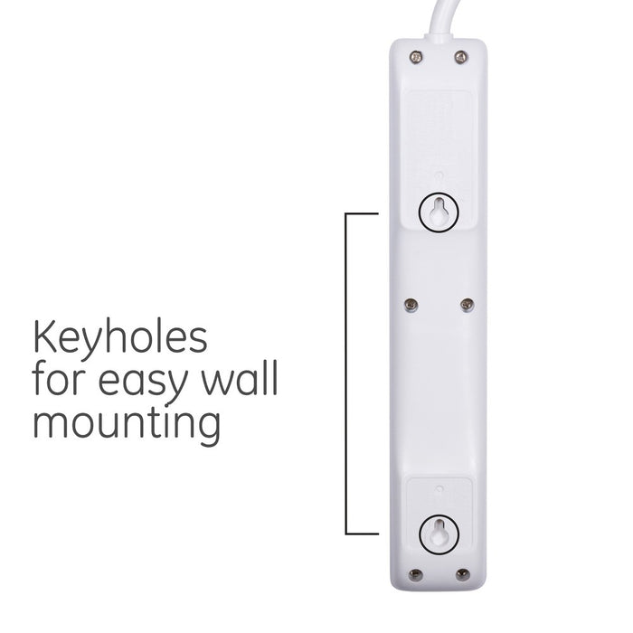 6-Outlet Power Strip, Black or White - General Electric