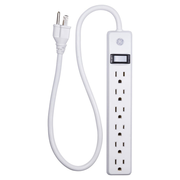 6-Outlet Power Strip, Black or White - General Electric