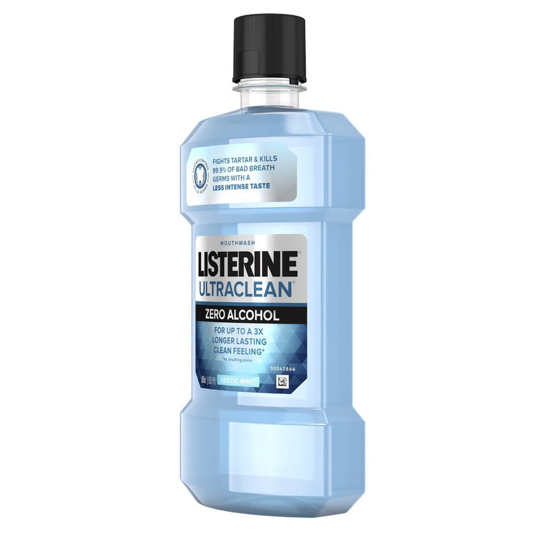 Listerine Ultraclean Zero Alcohol Tartar Control Mouthwash Arctic Mint - 500ml