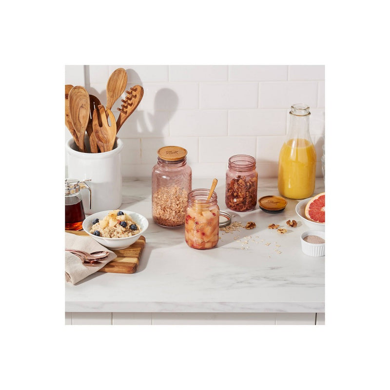 Ball 4pk Pint Vintage Jars - Pink
