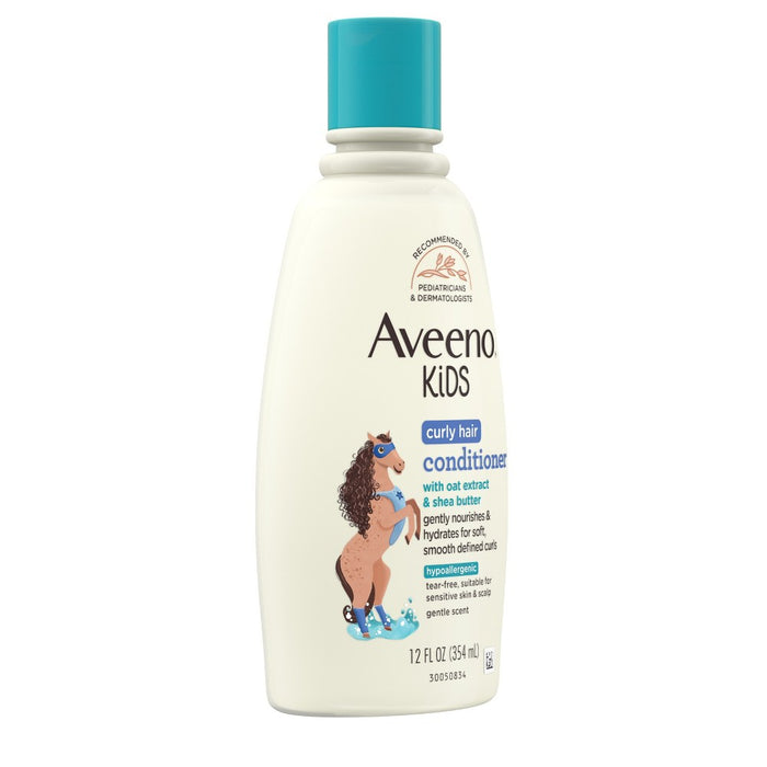 Aveeno Kids Curly Hair Hydrating Conditioner, Curly Hair Products with Shea Butter, Gentle Scent - 12 fl oz