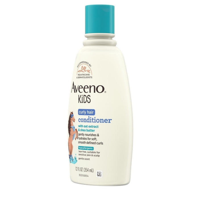 Aveeno Kids Curly Hair Hydrating Conditioner, Curly Hair Products with Shea Butter, Gentle Scent - 12 fl oz