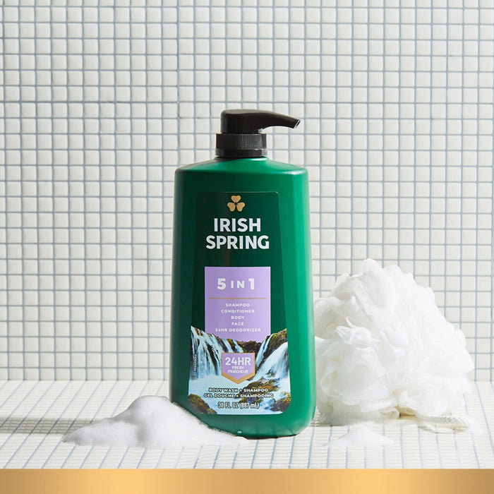Irish Spring 5-in-1 Body Wash Pump for Men - Fresh Scent - 30 fl oz
