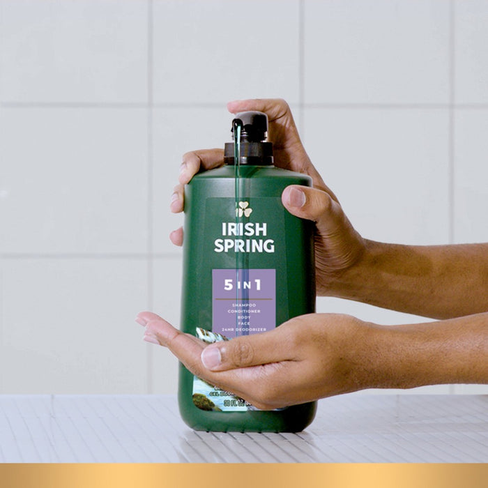 Irish Spring 5-in-1 Body Wash Pump for Men - Fresh Scent - 30 fl oz