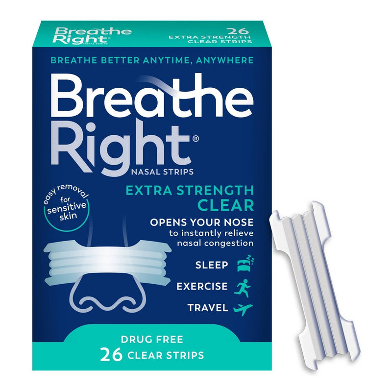 Breathe Right Extra Strength Drug-Free Clear Nasal Strips - 26ct