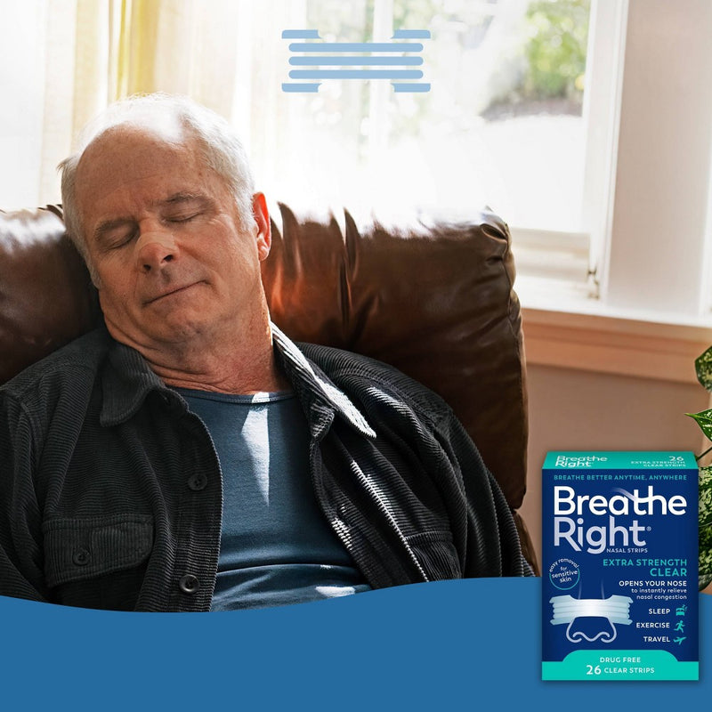 Breathe Right Extra Strength Drug-Free Clear Nasal Strips - 26ct