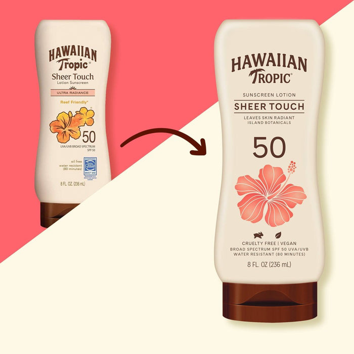 Hawaiian Tropic Sheer Touch Ultra Radiance Lotion Sunscreen -SPF 50-8oz EXP 9/26