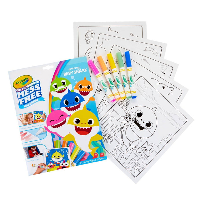 Crayola Color Wonder Baby Shark Coloring Pages Set