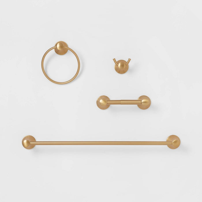 4pc Casual Bath Hardware Set Brass - Threshold (LOCAL PICKUP ONLY)