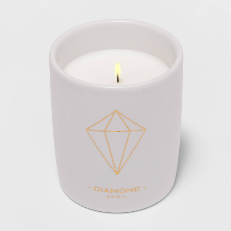 7oz Ceramic Jar Diamond Candle (April Birthstone) - Project 62