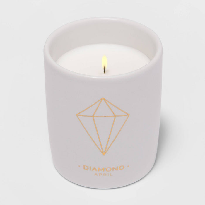 7oz Ceramic Jar Diamond Candle (April Birthstone) - Project 62