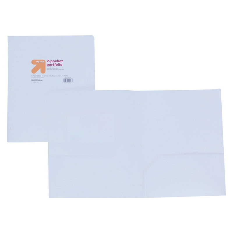 2 Pocket Plastic Folder White - up & up