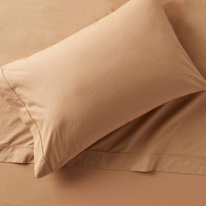 King 300 Thread Count Ultra Soft Pillowcase Set Brown - Threshold