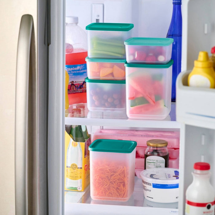 Tupperware 12pc Square Stacking Food Storage Containers with Lids - Green