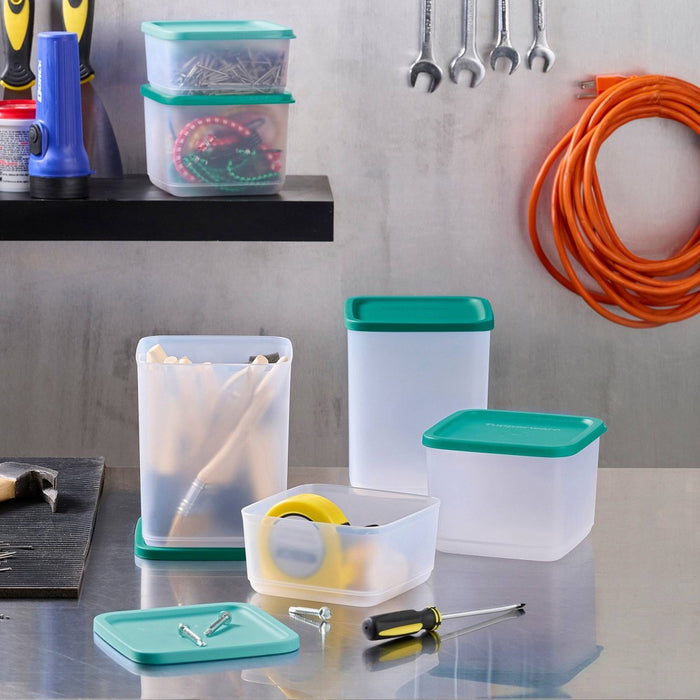 Tupperware 12pc Square Stacking Food Storage Containers with Lids - Green