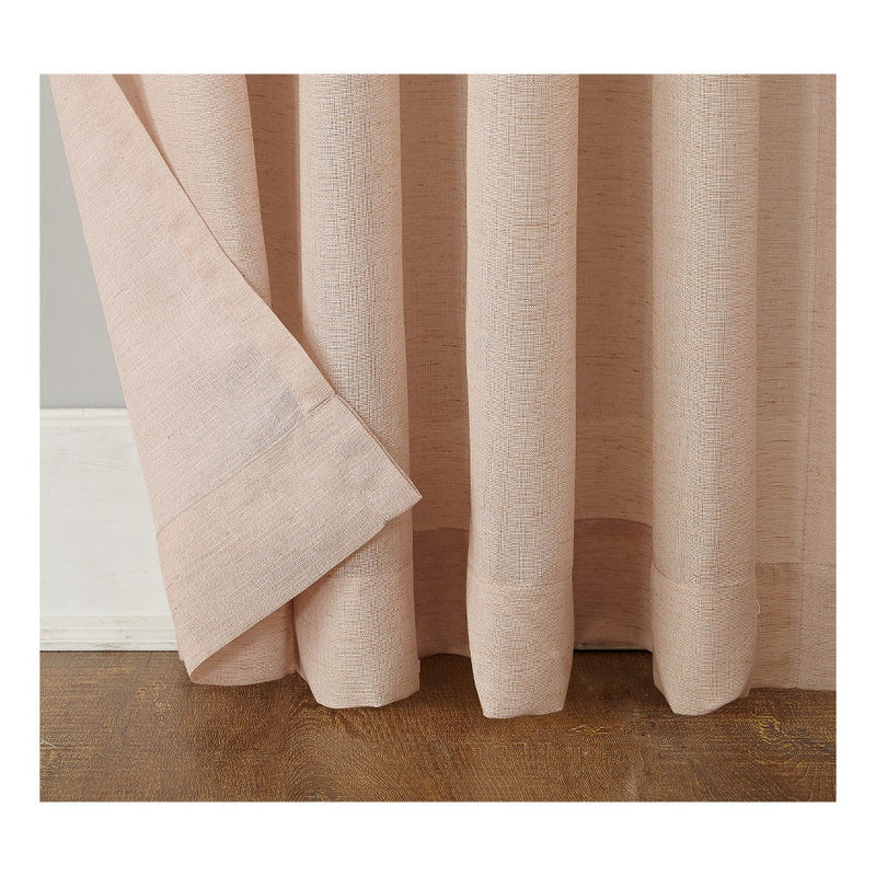 95"x54" Linen Blend Textured Sheer Rod Pocket Window Curtain Panel Blush - No. 918