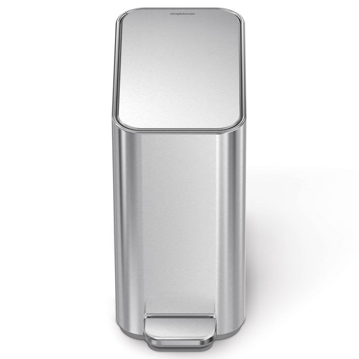 simplehuman 5L Slim Stainless Steel Step Trash Can Brushed Silver
