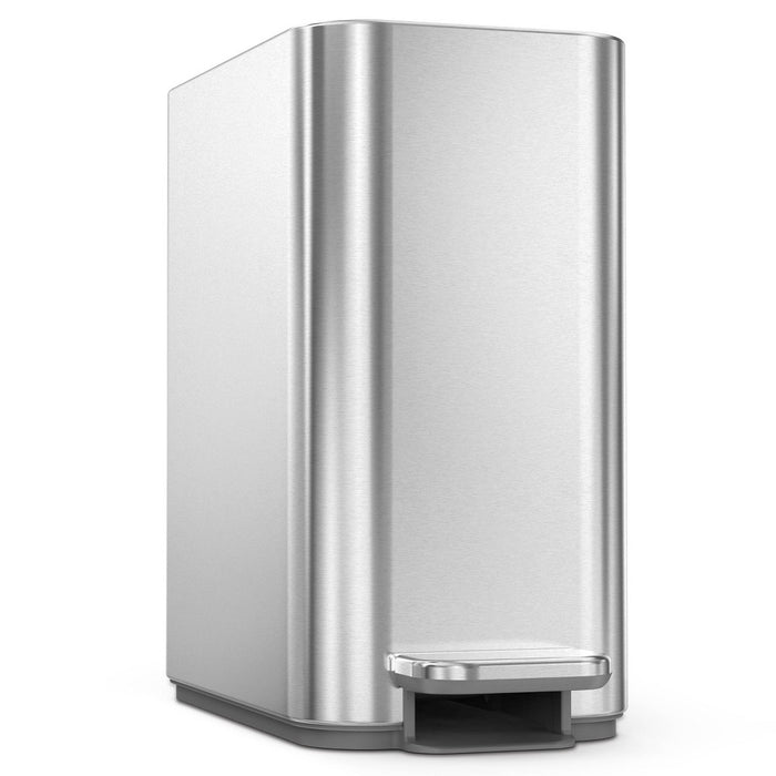simplehuman 5L Slim Stainless Steel Step Trash Can Brushed Silver